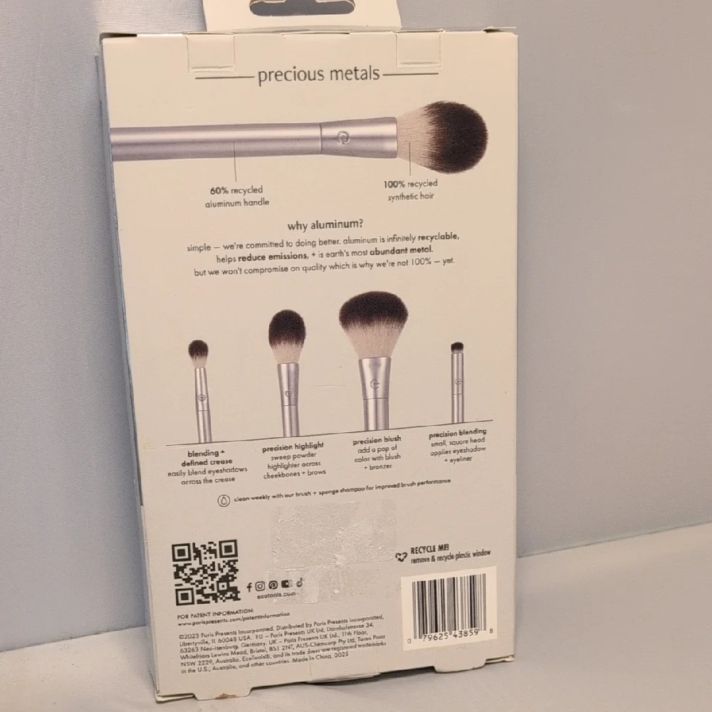 EcoTools Precious Metals Cheek + Eye Highlight Set - Silver and Cream